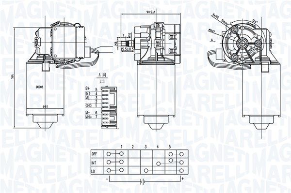 MAGNETI MARELLI valytuvo variklis 064373900010